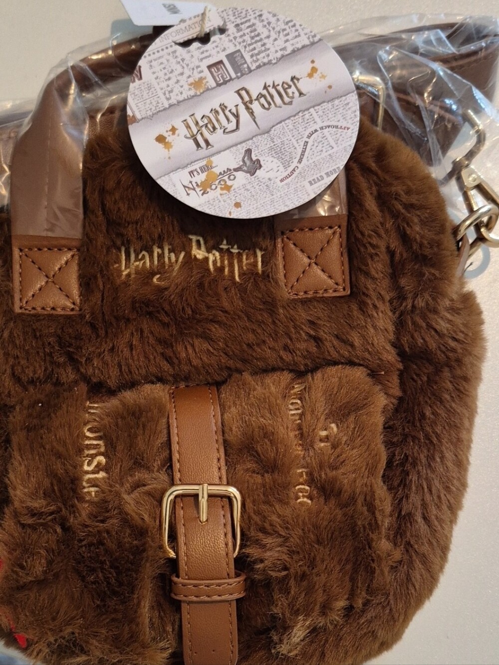 Warner Bros. Harry Potter Brown Faux Fur Crossbody, Book Of Monsters